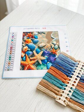 Ocean Beach Starfish Stamped Cross Stitch Kit